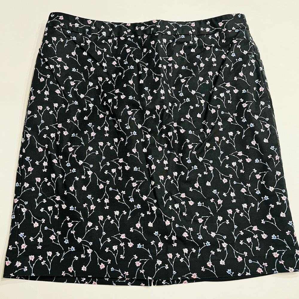 Liz Claiborne Women’s Career Pencil Skirt 14 Navy Pink Floral
